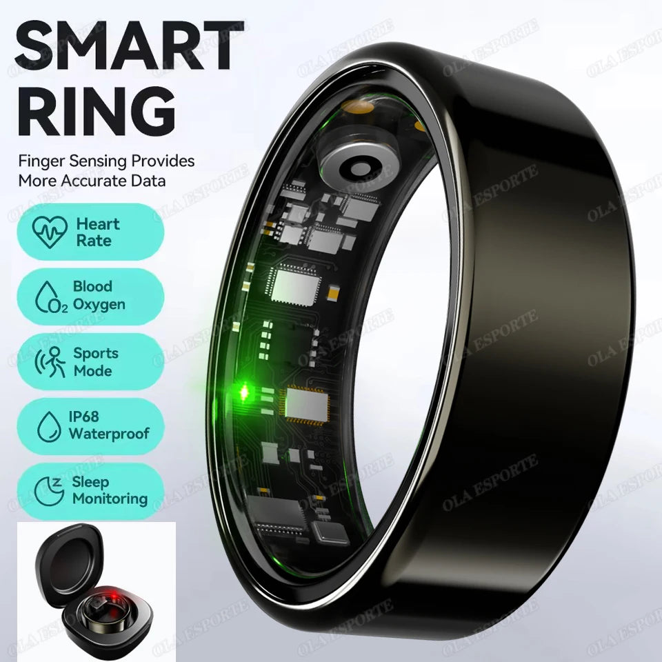 2026 New R12 Smart Ring with Charging Box, Health Manager, 5 ATM Waterproof For Men Women Smartring Multiple Sports Modes Rings