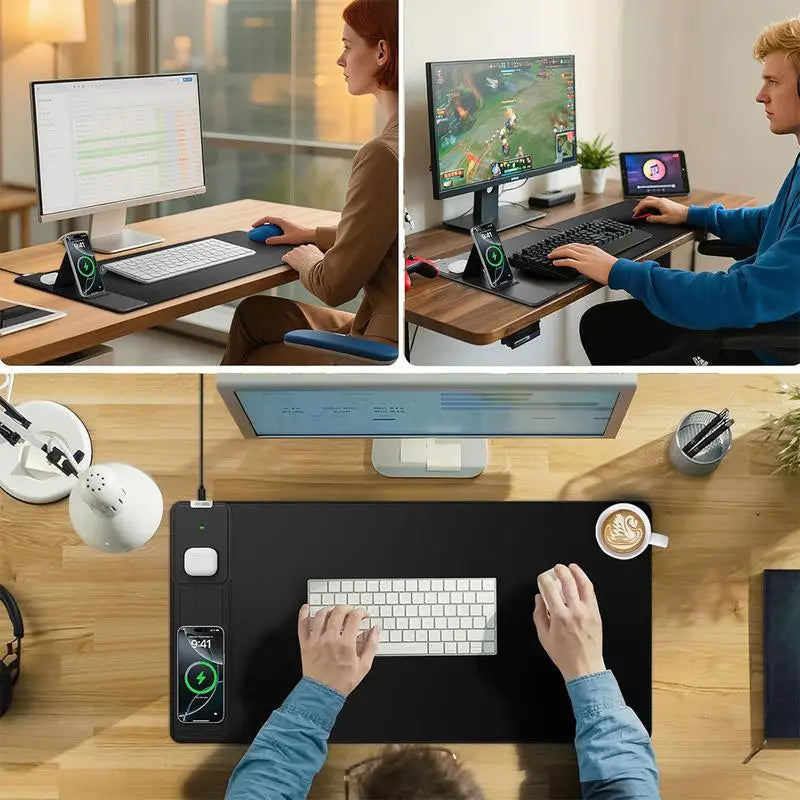 15WFast Charging Simple Atmospheric Magnetic Separation Two-in-One Mobile Phone Wireless Charging Mouse Pad