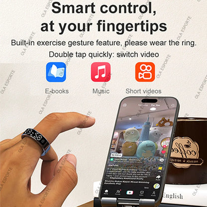 2026 Smart Ring Display Screen and Touch, Wireless Charging,Smart Control,Health Manager,5ATM Waterproof For Men Women New Rings