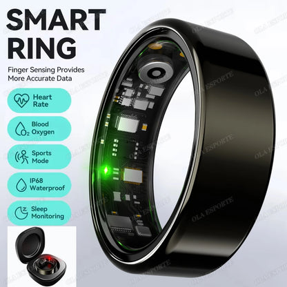 2026 New R12 Smart Ring with Charging Box, Health Manager, 5 ATM Waterproof For Men Women Smartring Multiple Sports Modes Rings