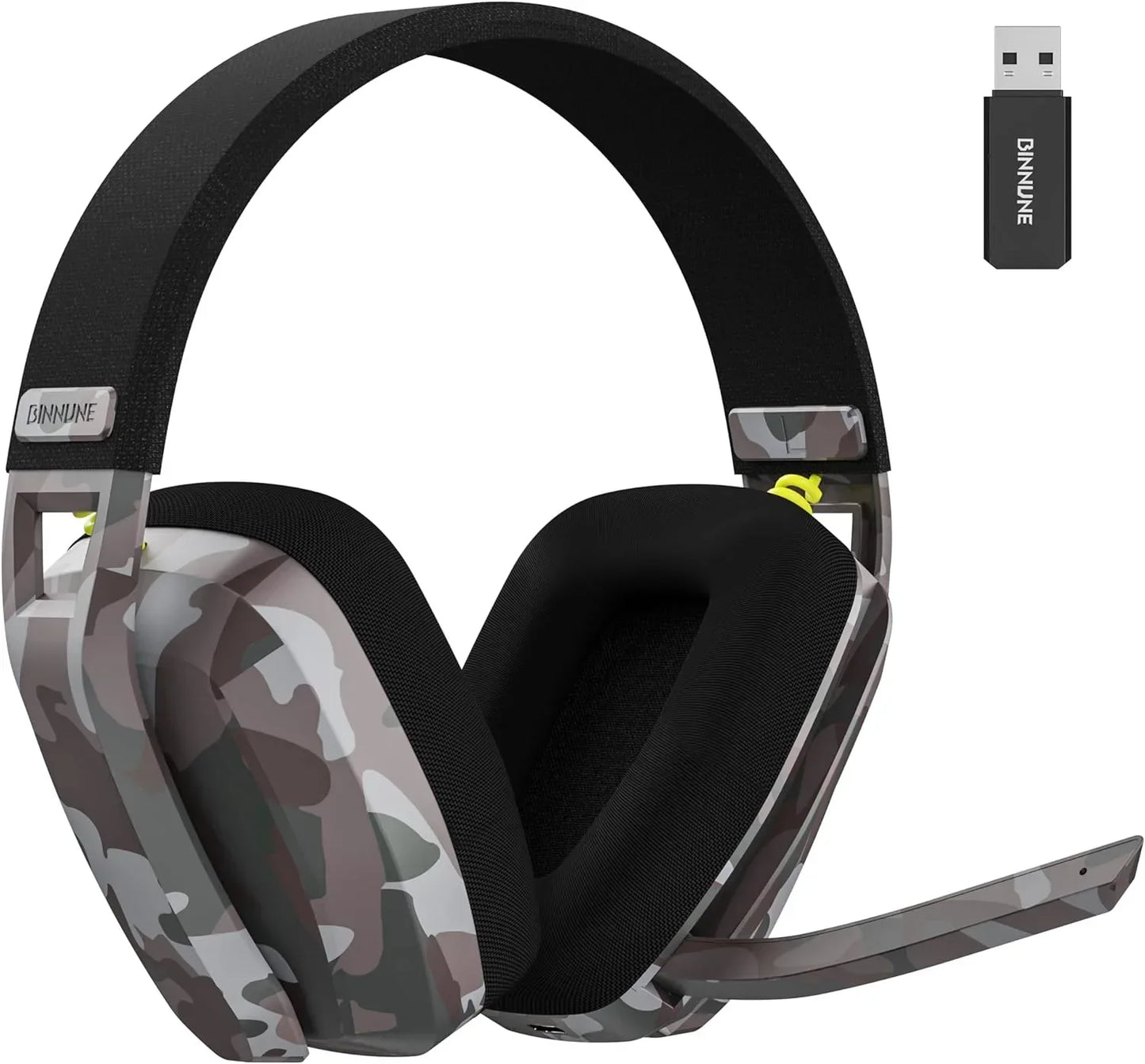BINNUNE 2.4GHz Wireless Gaming Headset with Mic for PS5 PS4 PC Mac Playstation Bluetooth Gaming Headset with Microphone