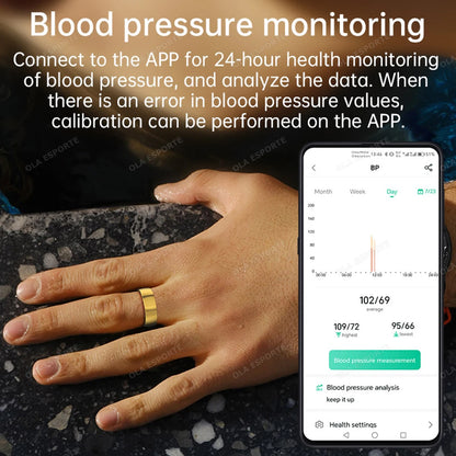 New 5ATM Smart Ring GPS Tracker Heart Rate Blood Pressure Sleep Monitor BT Call Sport Mode Smart Ring Men Women For Android IOS