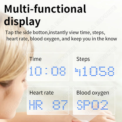 Call ID Reminder Smart Ring Display Screen and Touch,Tasbih Counter,Health Manager,5ATM Waterproof Multiple Sport Mode Men Women