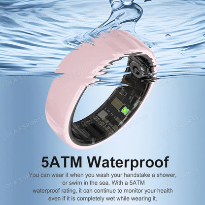 New Men Women Couple Smart Ring Health and Sleep Monitoring Multi Sport Mode Gesture Control 5ATM Waterproof With Charging Case