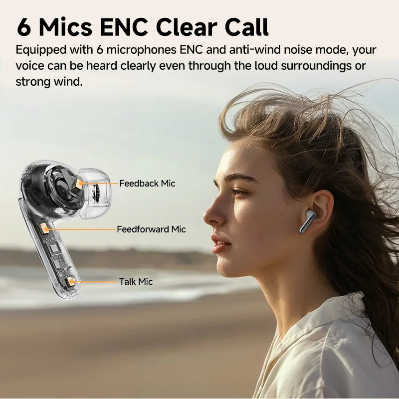 QCY MeloBuds Pro 46dB ANC Wireless Earphones Hi-Res LDAC Bluetooth 5.3 Earbuds 6 Mic Multipoint Connection in-Ear Detection