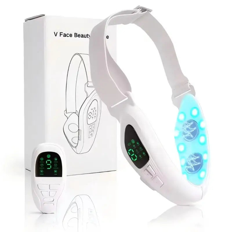 4 in 1 Electric Double Chin Remover V Line Face Slimming Massager Face Lift Device with Remote Controllor for Facial Contouring