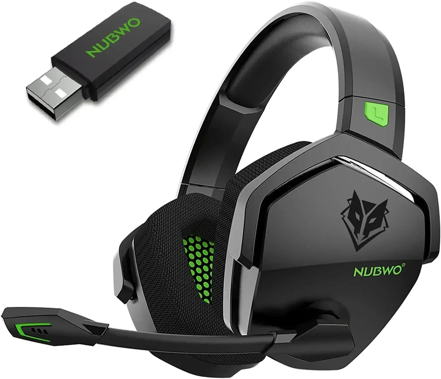 NUBWO G06 Dual Wireless Gaming Headphones 2.4GHz Bluetooth 5.3 Headsets Gamer with Microphone for PS5, PS4, PC, Mobile, Switch
