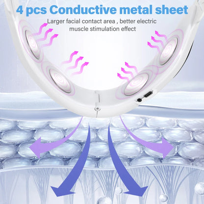 4 in 1 Electric Double Chin Remover V Line Face Slimming Massager Face Lift Device with Remote Controllor for Facial Contouring