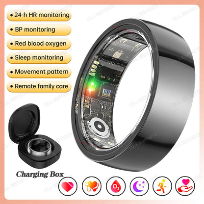 New 5ATM Smart Ring GPS Tracker Heart Rate Blood Pressure Sleep Monitor BT Call Sport Mode Smart Ring Men Women For Android IOS