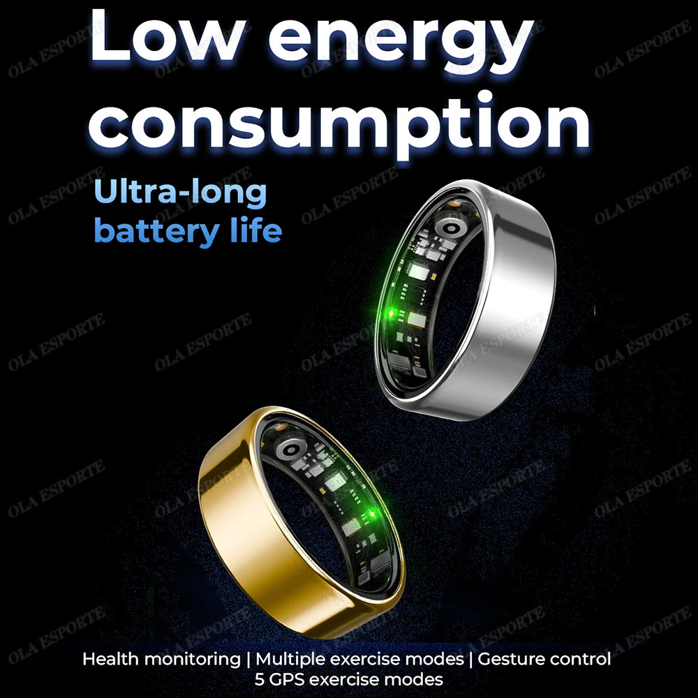 For Smart Ring Men Women Bluetooth Monitor Blood Heart Rate Blood Oxygen Monitor Smartring Multi Sport 5ATM Waterproof 2026 New