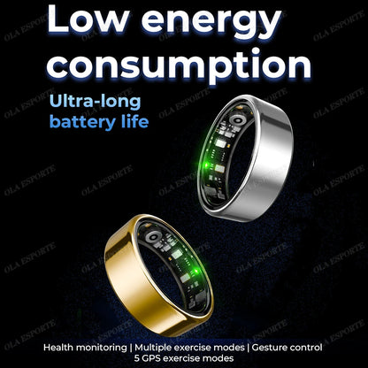 For Smart Ring Men Women Bluetooth Monitor Blood Heart Rate Blood Oxygen Monitor Smartring Multi Sport 5ATM Waterproof 2026 New