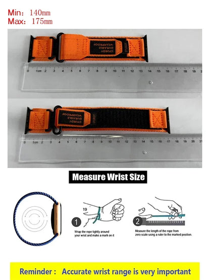 Tactical Nylon Strap for Apple Watch Ultra 2 Band 49mm 44mm 41mm 45mm 40mm 42mm Bracelet for Iwatch Series 9 8 7 6 SE 5 4 Sports