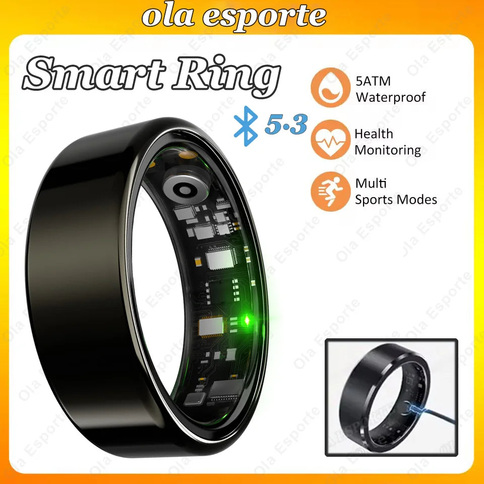 For Smart Ring Men Women Bluetooth Monitor Blood Heart Rate Blood Oxygen Monitor Smartring Multi Sport 5ATM Waterproof 2026 New