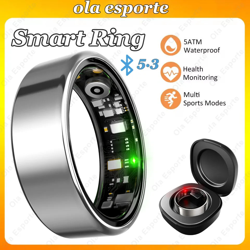 For Smart Ring Men Women Bluetooth Monitor Blood Heart Rate Blood Oxygen Monitor Smartring Multi Sport 5ATM Waterproof 2026 New
