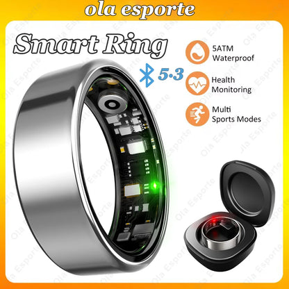 For Smart Ring Men Women Bluetooth Monitor Blood Heart Rate Blood Oxygen Monitor Smartring Multi Sport 5ATM Waterproof 2026 New