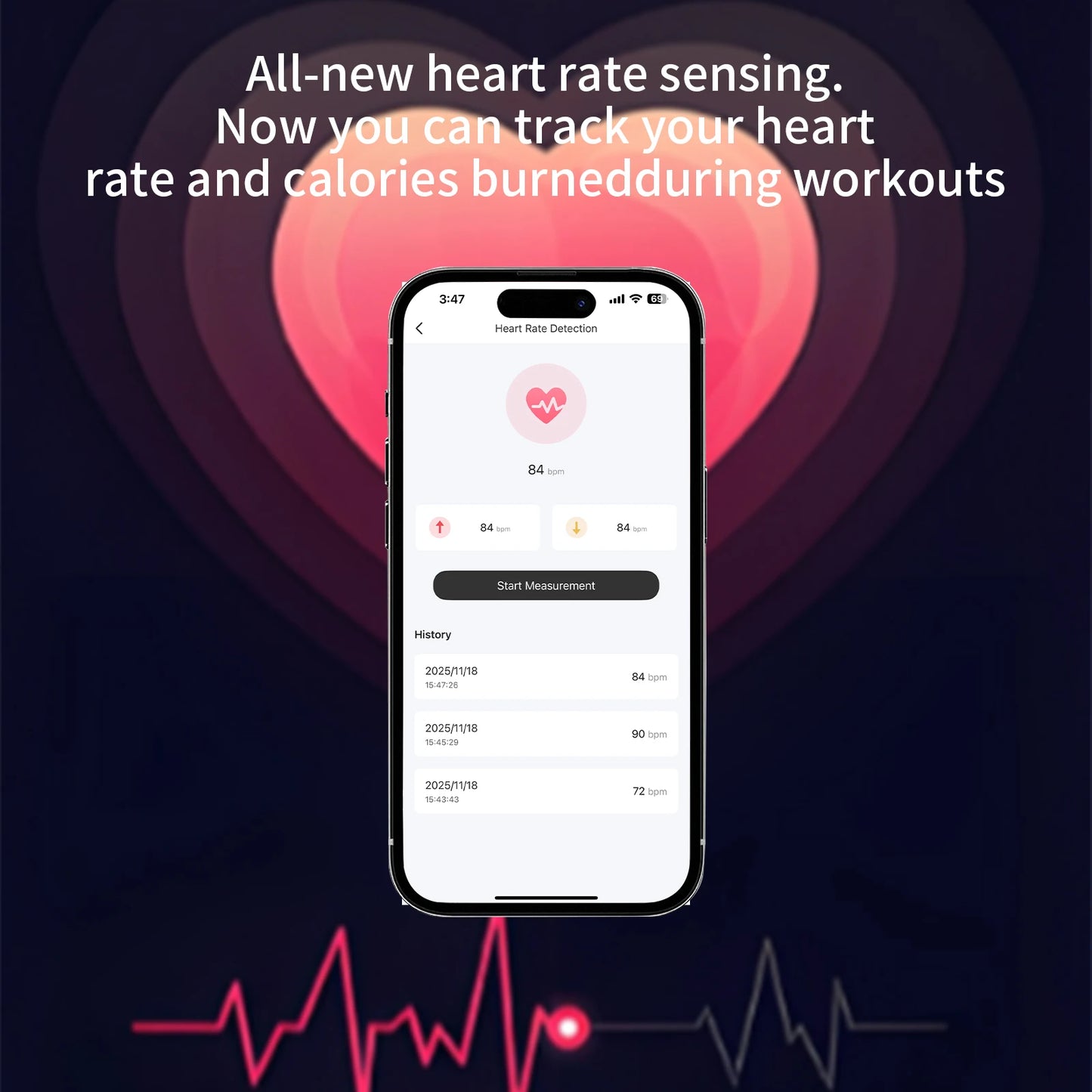 Bluetooth noise cancelling wireless earphones with heart rate monitoring, waterproof for daily use, perfect for sports