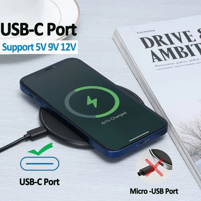 Wireless Charger Pad For iPhone 14 13 16 15 11Pro XS Max Induction Fast Wireless Charging Station For Samsung Xiaomi Huawei
