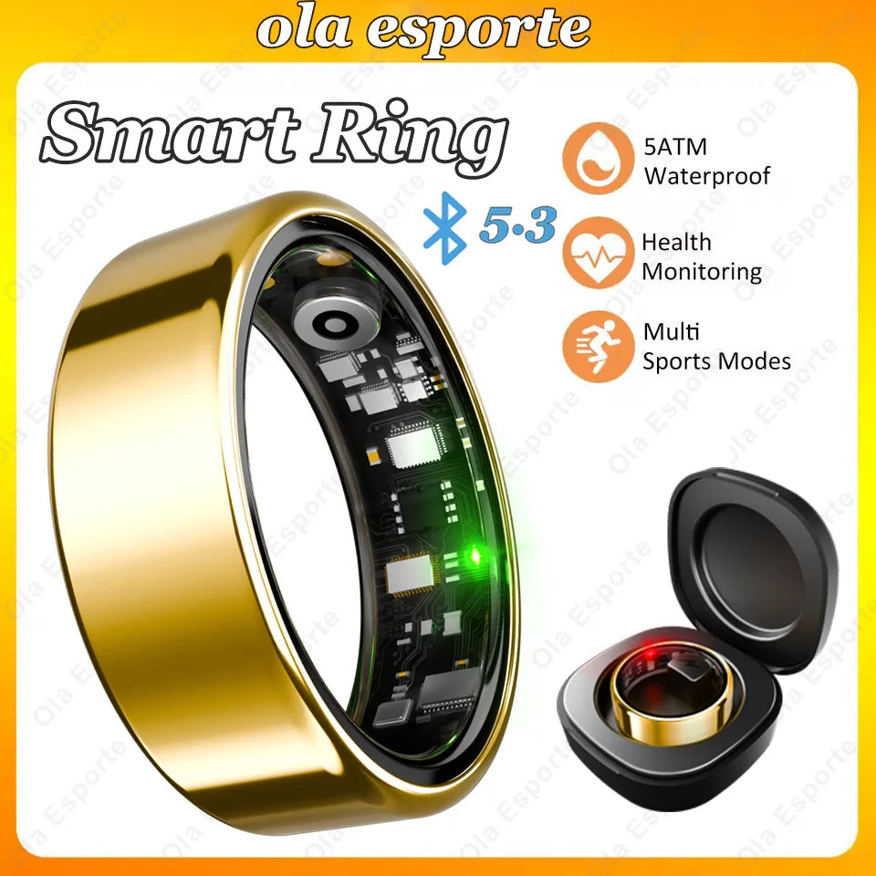 For Smart Ring Men Women Bluetooth Monitor Blood Heart Rate Blood Oxygen Monitor Smartring Multi Sport 5ATM Waterproof 2026 New