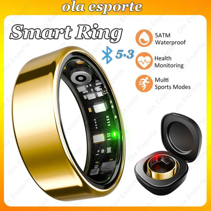 For Smart Ring Men Women Bluetooth Monitor Blood Heart Rate Blood Oxygen Monitor Smartring Multi Sport 5ATM Waterproof 2026 New