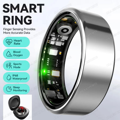 2026 New R12 Smart Ring with Charging Box, Health Manager, 5 ATM Waterproof For Men Women Smartring Multiple Sports Modes Rings