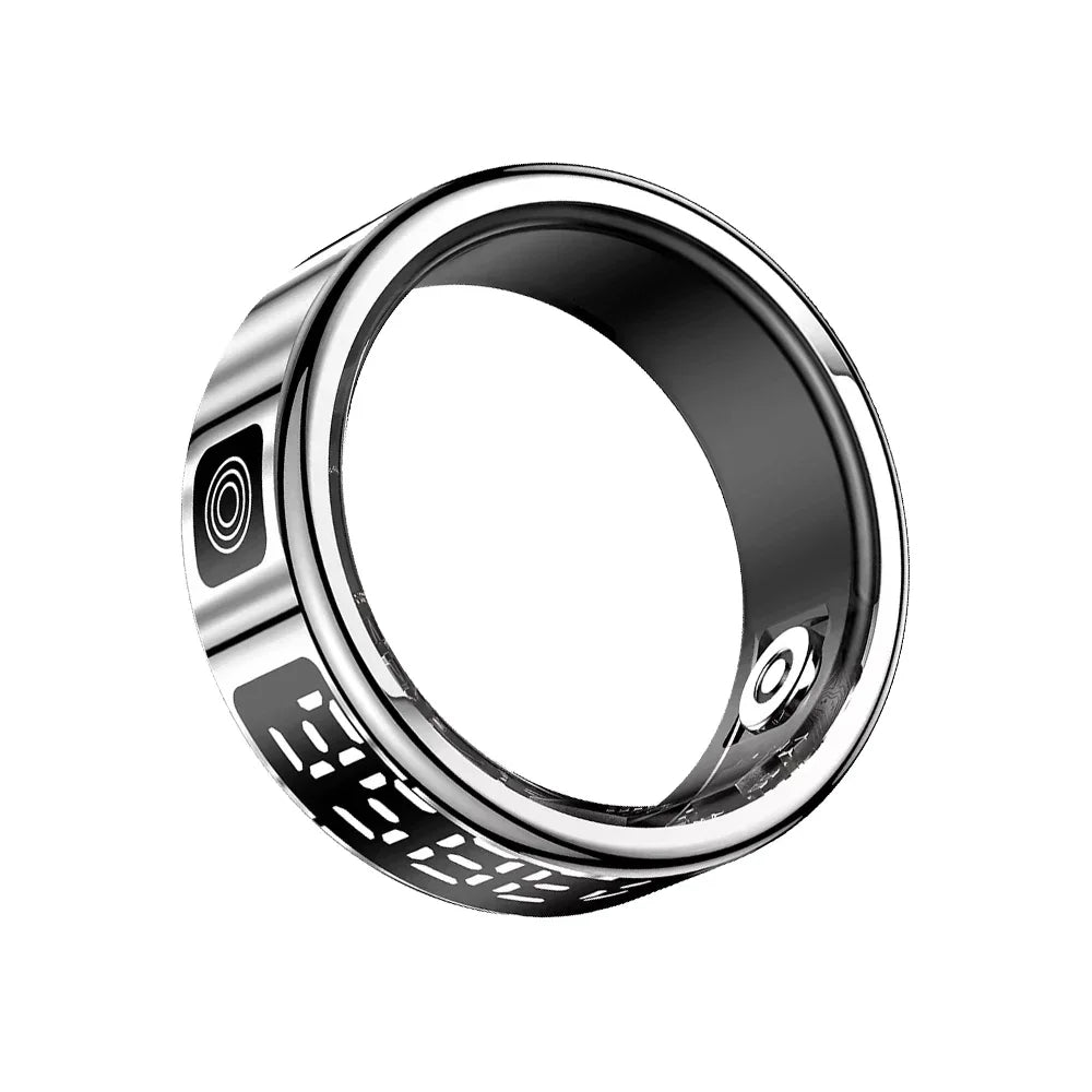 LED Display Screen Smart Ring for Sleep Heart Rate Oxygen Monitoring Multi Sports Modes Waterproof Bluetooth 5.1 Women Men Rings