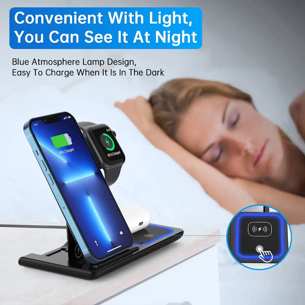 3 in 1 Wireless Charging Station for MagSafe Compatible iPhone 17 16 15 14 Pro Max Apple Watch AirPods Fast Charger Stand Dock