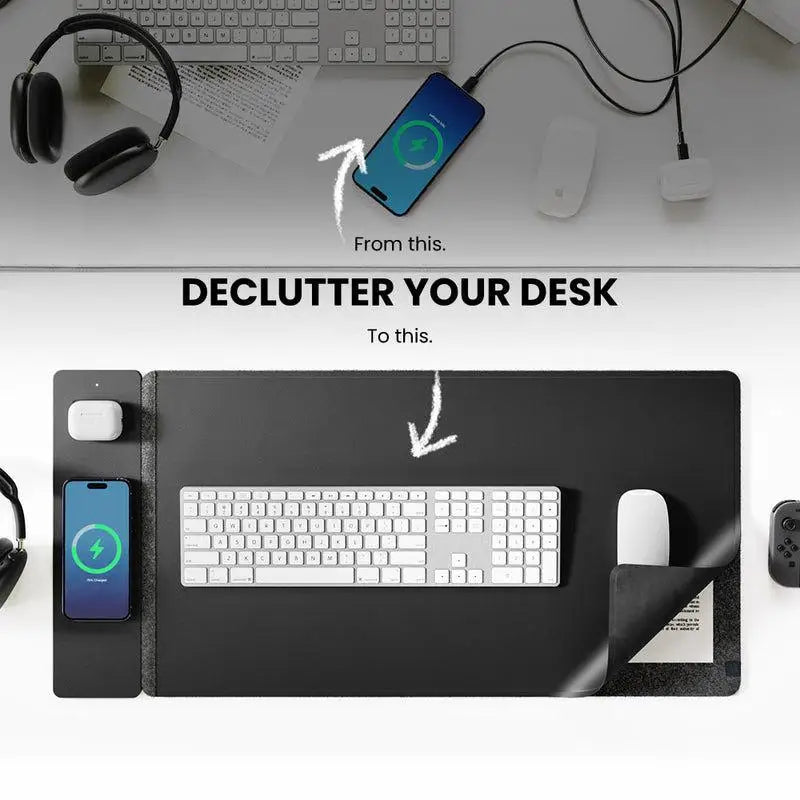 15WFast Charging Simple Atmospheric Magnetic Separation Two-in-One Mobile Phone Wireless Charging Mouse Pad