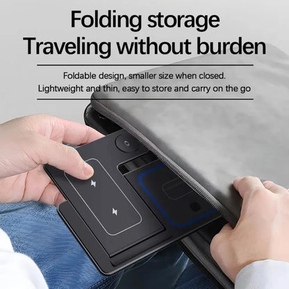 100W 3-in-1 Foldable Fast Wireless Charging Stand Multi-device Simultaneous Charger Dock for Phones Smart Watches Earbuds Portab