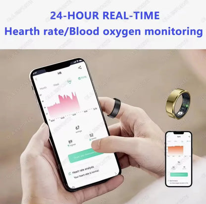 2026 Smart Ring Blood Pressure Heart Rate Sleep Monitoring Smartring IP68 & 5ATM Waterproof Multi-sport Mode Smartring Man Women