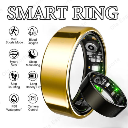 For Smart Ring Men Women Bluetooth Monitor Blood Heart Rate Blood Oxygen Monitor Smartring Multi Sport 5ATM Waterproof 2026 New