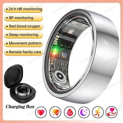 New 5ATM Smart Ring GPS Tracker Heart Rate Blood Pressure Sleep Monitor BT Call Sport Mode Smart Ring Men Women For Android IOS