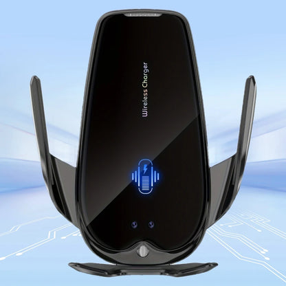 15W Fast Wireless Charger Magnetic Automatic Infrared Smart Sensing Car Mount Phone Holder Luxury Glass Panel Ball Joint Adjustm