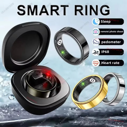 2026 Smart Ring Blood Pressure Heart Rate Sleep Monitoring Smartring IP68 & 5ATM Waterproof Multi-sport Mode Smartring Man Women