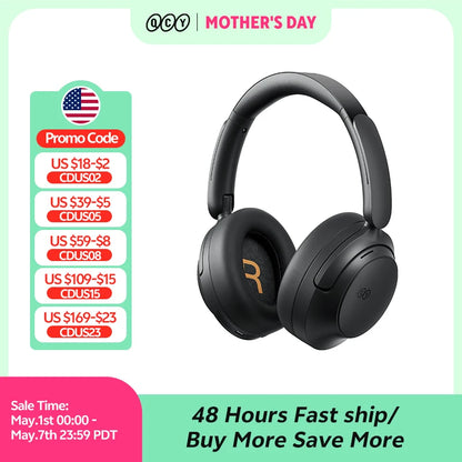 QCY H3S -56dB Adaptive ANC Over Ear Headphone Hi-Res LDAC Spatial Sound Wireless Earphone Bluetooth 6.0 Dual Driver 102H Headset