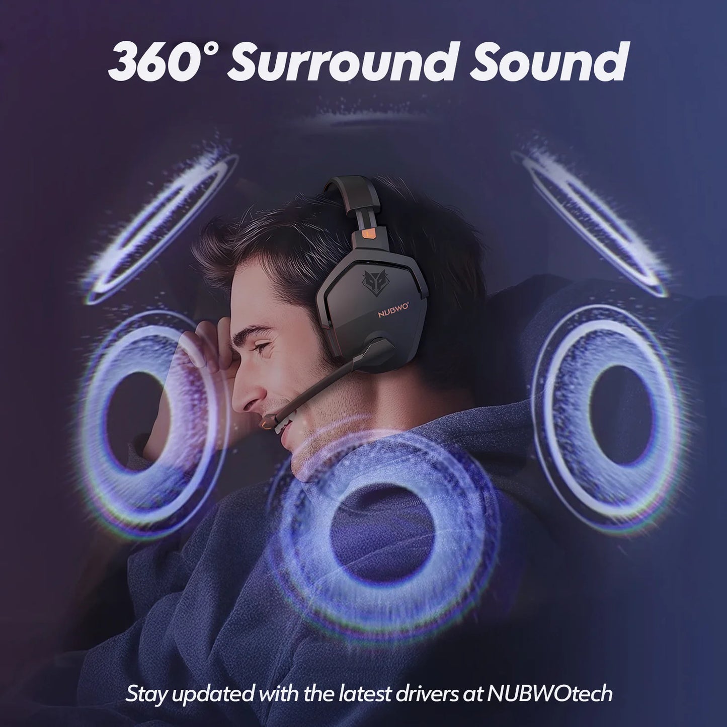 NUBWO G06 Dual Wireless Gaming Headphones 2.4GHz Bluetooth 5.3 Headsets Gamer with Microphone for PS5, PS4, PC, Mobile, Switch