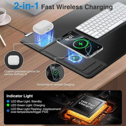 15WFast Charging Simple Atmospheric Magnetic Separation Two-in-One Mobile Phone Wireless Charging Mouse Pad