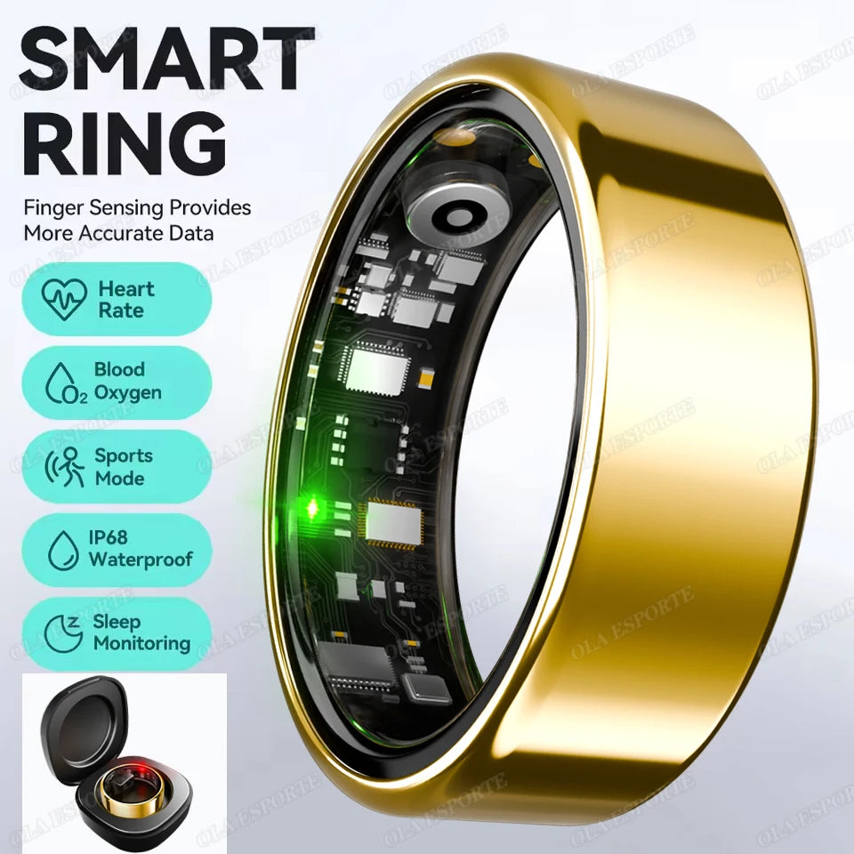 2026 New R12 Smart Ring with Charging Box, Health Manager, 5 ATM Waterproof For Men Women Smartring Multiple Sports Modes Rings