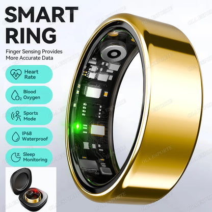2026 New R12 Smart Ring with Charging Box, Health Manager, 5 ATM Waterproof For Men Women Smartring Multiple Sports Modes Rings