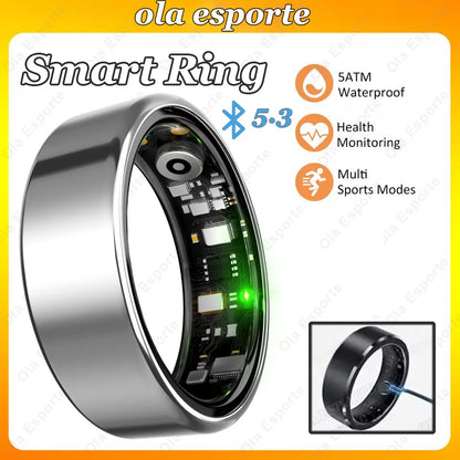 For Smart Ring Men Women Bluetooth Monitor Blood Heart Rate Blood Oxygen Monitor Smartring Multi Sport 5ATM Waterproof 2026 New