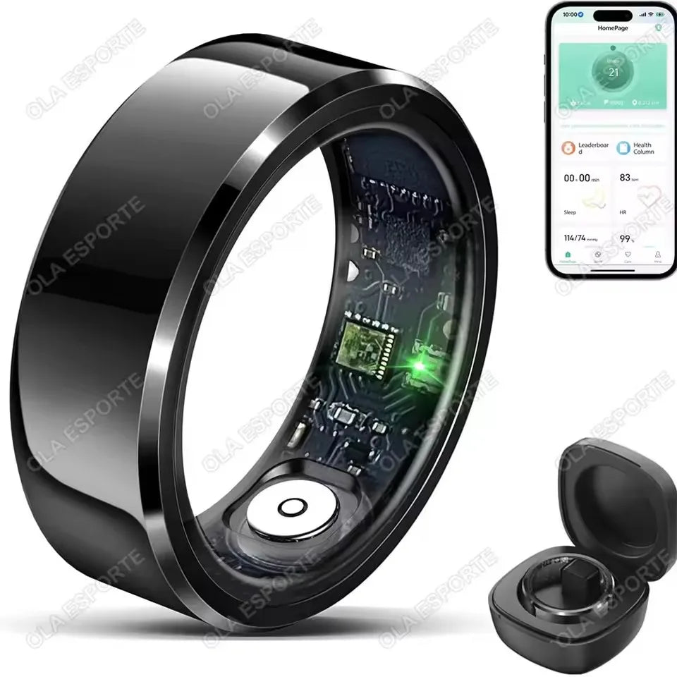 2026 Smart Ring Blood Pressure Heart Rate Sleep Monitoring Smartring IP68 & 5ATM Waterproof Multi-sport Mode Smartring Man Women