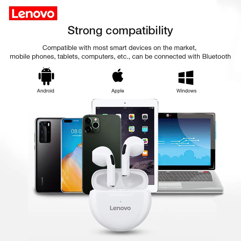 Lenovo HT38 TWS Earphone Wireless Fone Bluetooth Headphones AI Control Mini Headset Dual Mic Noise Reduction HiFi Stereo Earbuds