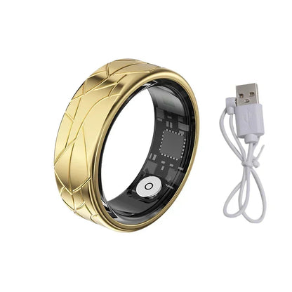 Smart Ring Health Monitoring IP68&5ATM Waterproof for Women Men Multi-sport Modes Bluetooth Sleep Tracker Finger Ring for Photo