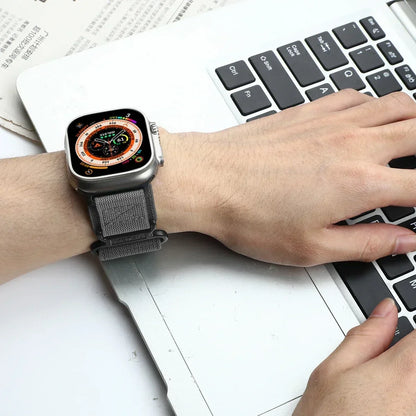 Tactical Nylon Strap for Apple Watch Ultra 2 Band 49mm 44mm 41mm 45mm 40mm 42mm Bracelet for Iwatch Series 9 8 7 6 SE 5 4 Sports