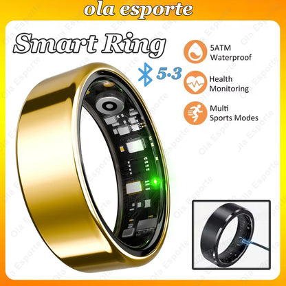 For Smart Ring Men Women Bluetooth Monitor Blood Heart Rate Blood Oxygen Monitor Smartring Multi Sport 5ATM Waterproof 2026 New