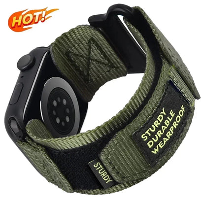 Tactical Nylon Strap for Apple Watch Ultra 2 Band 49mm 44mm 41mm 45mm 40mm 42mm Bracelet for Iwatch Series 9 8 7 6 SE 5 4 Sports