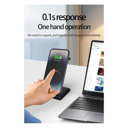 Wireless Charging Station Dock，3in 1 Wireless Charger for iPhone series, for iWatch 11/10/9Ultra, Phone Stand for AirPods 4/3/2