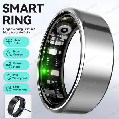 2026 New R12 Smart Ring with Charging Box, Health Manager, 5 ATM Waterproof For Men Women Smartring Multiple Sports Modes Rings