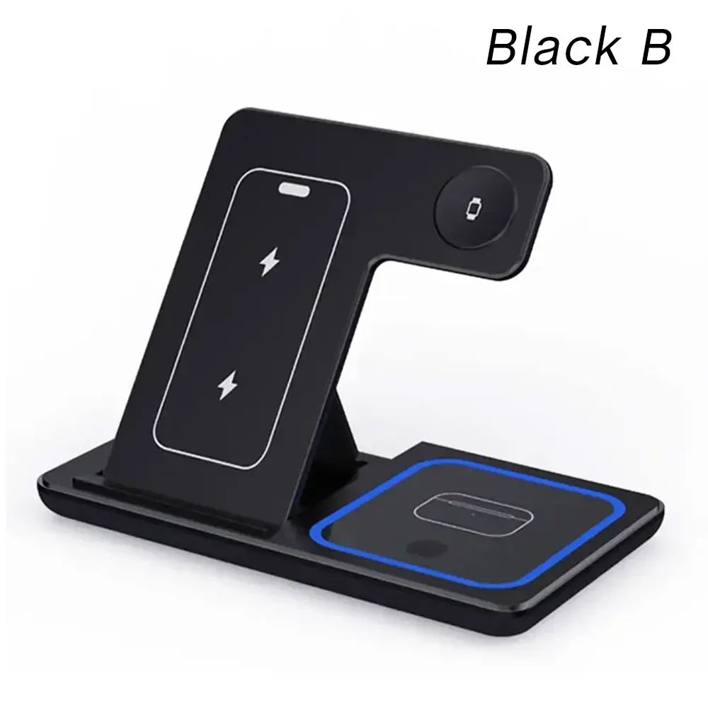 3 in 1 Wireless Charging Station for MagSafe Compatible iPhone 17 16 15 14 Pro Max Apple Watch AirPods Fast Charger Stand Dock