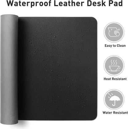 Mouse Pad Large Office Desk Mat ,Waterproof PU Leather Desktop Keyboard Desk Pad Gaming Mousepad Desk Writing Pad for home