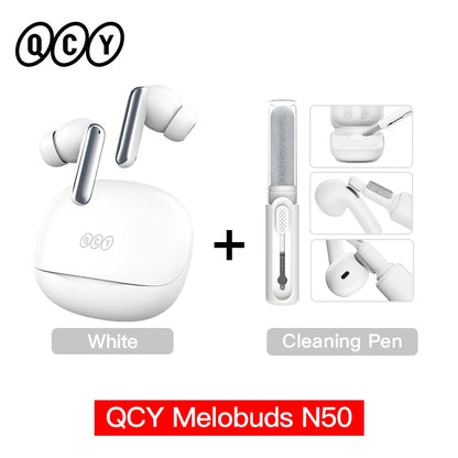 QCY Melobuds N50 ANC Wireless Earphone 6 Mics AI Call Noise Cancellation Bluetooth 5.4 Earbuds Dual Connection Headphone